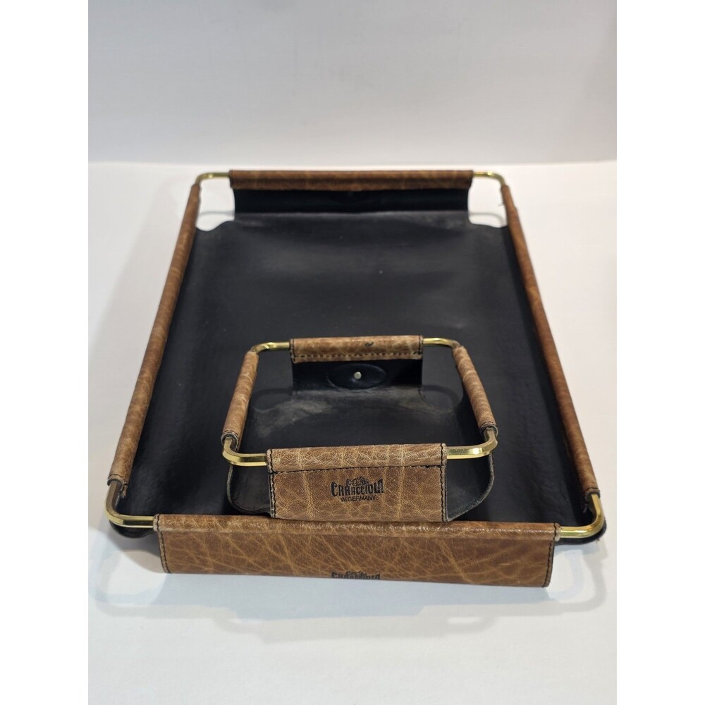 Vintage GOLDPFEIL LEATHER MEMO TRAY W. Germany